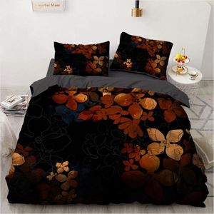 Yatak Setleri 3D Dijital Modern Siyah Vintage Linens Yatak Özel Tasarım Yorgan/Yorgan Kapak Seti Tam Çift Kral Boyut 203x230cm