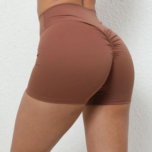 Shorts Active Shorts Women Lycra Sport Scrunch per push up Short Mujer High Waist Yoga Clothes Orange Brown