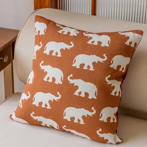 Poduszka Orange Elephant Jacquard Cover Modern Lussury Chenille Coverse Dekoracyjna sofa