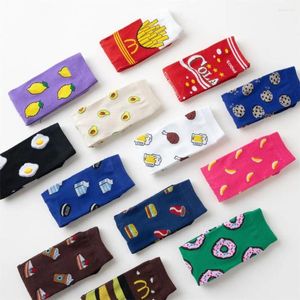 Frauen Socken lustige niedliche Cartoon Früchte Zitroneneikekse Donuts Food Men Skateboard