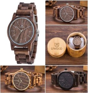 شاهد Uwood Man Bracelet Wooden Fashion اليابانية كوارتز الرجال 2020184I1807321