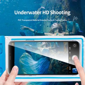 フローティングエアバッグ防水水泳バッグ電話ケースiPhone Pro Max Samsung S23 S22 Xiaomi Huaweiの水中携帯電話カバーカバー