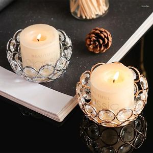 Kerzenhalter Hochzeitskristall Kerzenlestick kreatives europäisches Abendessen Metall Cup Candlelight Romantic Model Gold und Silber Soft Decoration