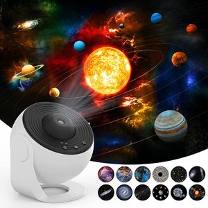 Night Light Galaxy Projecor Starry Sky Projecor 360 ° Gire o planetário Lâmpada para crianças quarto Dia dos namorados Deco Wedding Deco