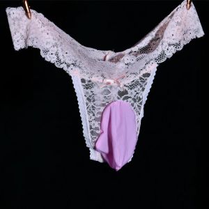 Men Lace Thong Sexy Underwear Men's See Through G-string Thong Transparent Lingerie Erotic Underpants T-back Panties Gay Wear