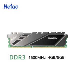 RAMs Netac Ram Memory DDR3 8GB 1600MHz 4GB Memoria ddr3 for Desktop Motherboard with Heatsink 1.5V