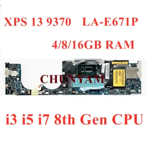 Moderkort LAE671P för Dell XPS 13 9370 I3/I5/I7 CPU Laptop Notebook Moderkort N01x1 JHN2Y DW2T5 Mainboard 100% testad