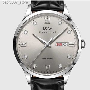 Наручительные часы Swiss Luxury Brand I W Mens NH36A Импортируется из Японии Автоматический механический сапфировый алмаз двойной календарь 512G