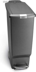 Avfallsfack 40 liter / 10.6 Allon Slim Kitchen Step Trash Can med Secure Slide Lock Rey Plastic L49