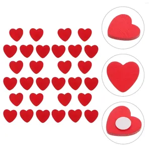Vasen 50 PCs Etikett Dichtungsaufkleber Valentinstag Holz rote Herzkleber Valentinstag Aufkleber
