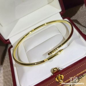 Gold Armband Mann Nagelarmband Designer Designer Schmuck mit Box Gold Armreifen für Frauen kleine Modellpaar Armbänder Thin Love Bangle Kühle Armbänder täglich Verschleiß