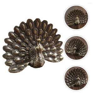 Bolsas de armazenamento Ornamentos Acessórios para decoração da sala de estar Tabela estatuetas estátuas de bronze pavão figura decorações em casa