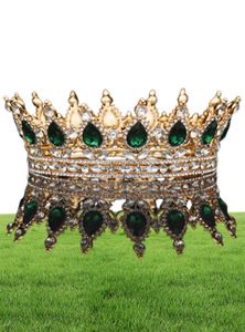 Niary okrągłe i korony Kryształy Kryształy Weddne nakrycia ślubne Vintage Royal Queen Women Pageant Prom Rhinestone Hair Fascynatory Orna1265682