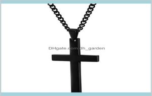 Christian Jesus Single Titanium Halsband Rostfritt guld Silver Black Prayer Choker Crucifix Pendants Men smycken NMV5K Pendant N DS4X19261782