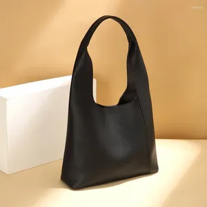 Caminhada vintage PU Couro Hasp Bag das axilas de ombro Mulheres Casual Cor de grande capacidade Compras de bolsas Tote Tote