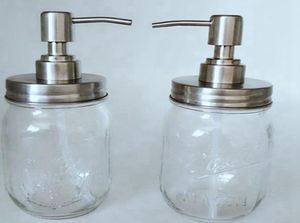 480ml Mason Jar Seifenspender Clear Glass Jar Seifenspender mit rostsicherem Edelstahlpumpenpumpen -Seife KKA82911904054