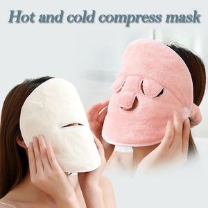 Asciugamano a freddo maschera per viso idratante idratante idratante che allatta in pile di corallo morbido salone di bellezza addensato