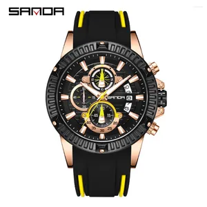 Zegarwatę markę SANDA 5511 fajny mody kwarcowy Waterproof Waterproof ShockProof Stopwatch okrągły wybór