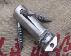 Titaner Titanium Ti Edc Survival Zestaw Wodoodporny magazyn Pill Capsule Box Pojemnik YT40 Grappling Hook Camping3713687