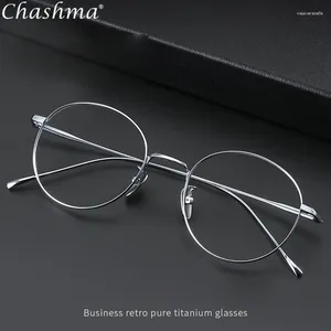 Óculos de sol Quadrões Ultra Light Titanium Eyewear Fashion retro Óculos redondas