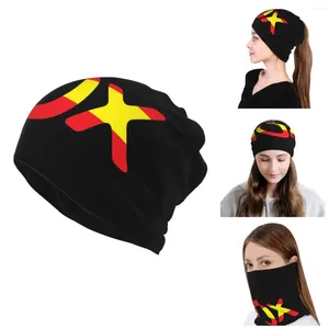 Berets hiszpania vox flaga zimowe czapki czapki czapki pałąka na szyję podgrzewacza szyja kobiety mężczyźni wędrowne rower