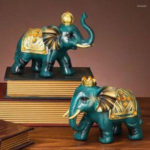 Figurine decorative Resina Elefante statua decorazione per la casa Ornamenti soggiorno scrivania animale decorazione superiore