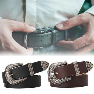 Belts Retro Patterned Belt Vintage Style Faux Leather Waistband With Adjustable Length Multi Holes Design For Women Jeans