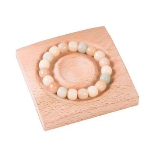 Solid Wood Jewelry Tray Designer Armelates Rings Holder Display Plate Case Craft Hantverk Gåvor Arrangör Pärlor Showcase Natural Board