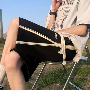 Men's Shorts Streetwear Side Stripe Men 2024 Summer Stitching Casual Korean Fashion High Street Daily Loose Short Pants