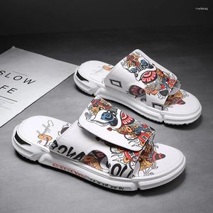 Slippers Outdoor Trendy And Fashionable Summer Personalized For Men's One Line Beach Flip Flops Shoes