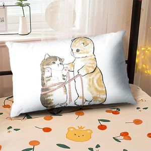 Kawaii Cat Throw Pillow Cover 45x45 Cm Girl Women Room Pillowcases for Pillows Decorative Cushions for Elegant Sofa Pillow Case