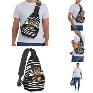 Yorkshire Terrier Small Borsa per imbracatura torace Crossbody Spall Backpack Travel Daypacks Yorkie Dog Cucciolo Cucciolo Casual Borsa