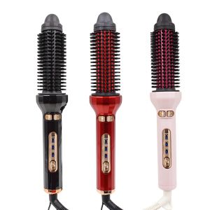 Escovas de escovas de cabelo elétrico de rotação automática 2 em 1 alisamento e curling Cerâmica de pente quente iônico Aquecimento rápido anti -escaldante