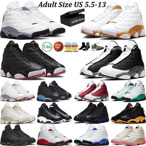 Com Box Jumpman 13 13S Sapatos de basquete masculino azul cinza vermelho preto playoffs de trigo quadra de trigo hiper hiper royal obsidiana jump man man sports sneaker treinadores