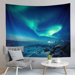 Northern Lights Tapestry Mountains Sea Tapestry Natural Landscape Tapestry Art Home Living Room Bedroom Dorm Decor Tapefries