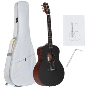 Cables 36 Inch LED Acoustic Guitar Smart Guitare App BT5.0 Spruce Mahogany Acoustic Guitar Guitarra Musical Instruments With Bag EU