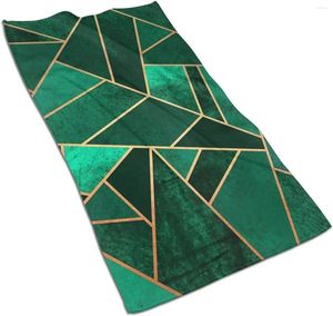 Towel Luxury Towels Emerald And Copper Green Triangle Gold Lines Geometric Art Bath Hand Hair Soft Highly Absorbent Premium