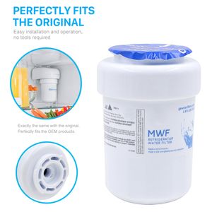 Ersättning GE MWF Kylskåpsvattenrenare Filter MWFP, MWFA, GWF, HDX FMG-1, WFC1201, GSE25GSHECSS, PC75009, RWF1060,