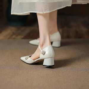 Scarpe eleganti Donne estive di punta quadrata grossa sandali tallone di brevetto in pelle solida per rosso/nero chic