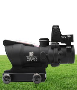 Trijicon ACOG 4x32 Fiber Illuminated Red Chevron Scope präglad logotyp med RMR Sight4760092