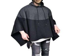 Fedele per cuciture hip hop con cappuccio occasionali per festaiolo per party plover orlo irregolare poncho Cape mantello maschio streetwear con cappuccio Y2007838272