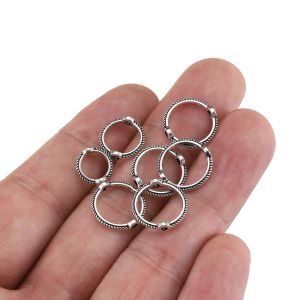 30pcs 6 8 10 mm Vintage Hollow Round Frame Wrapped Perlen Ring Base Spacer Perlen Kappe für DIY -Armbandschmuckzubehör machen Accessoires