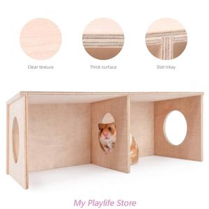 Hamster Wood Hideout Hamster Nest House Natural Nontoxic Cabin and Castles Small Animal Play-Ground Chew Toy Hamster Cage