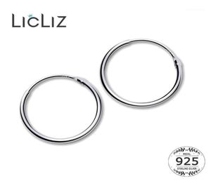 Hoop Huggie Licliz 2021 925 STERLING Gümüş Basit Küpe Kadınlar Yuvarlak Daire Beyaz Altın Takı Döngüsü Joyas de Plata LE04724295635