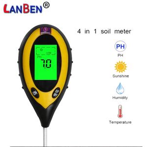 Soil PH Tester Digital 4 In 1 Soil Humidity Moisture Monitor Temperature Sunlight Soil Ph Meter For Plants Farming Gardens