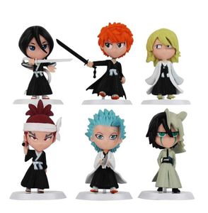 6PCS Set Anime Bleach Ichigo Ulquiorra Cifer Renji Ichimaru Gin Toushirou Pvc Action Figures Toys Dolls Y200421219H6929538