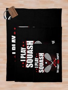 Squash Player | Squasher Team Racket Sports Hobby Trainer Gift Ideas Throw Blanket Big Thick Furry Couple Blanket