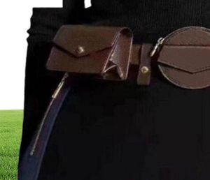 Brand cinturões de couro designer masculino mulheres embreagem de luxo carteira marrom bolsa de cintura real bolsa de couro com pó bolsa original9647806