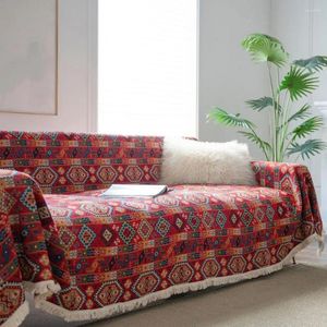 Stol täcker modern soffa dekoration vintage bondgård l form soffa slipcover med utsökt mönster mjukt slitstemtent täcka universal