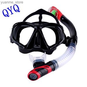 Maski nurkowe Qyq Profesjonalne maska ​​nurkowa Wodoodporna pełna sucha rurka zestaw Y240410